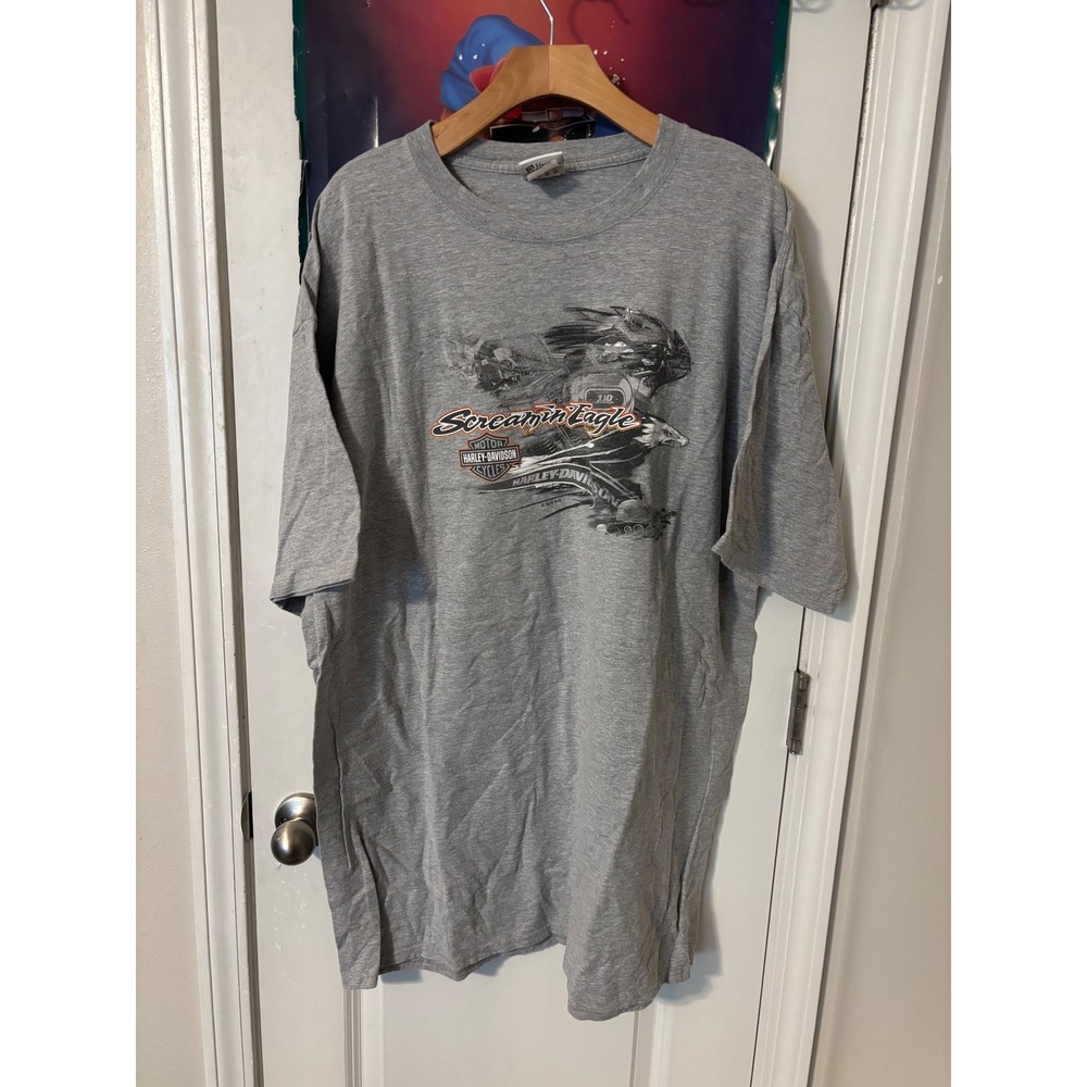 Harley Davidson Screamin Eagle T-Shirt Mens 2XL Tall Gray Jacksonville NC